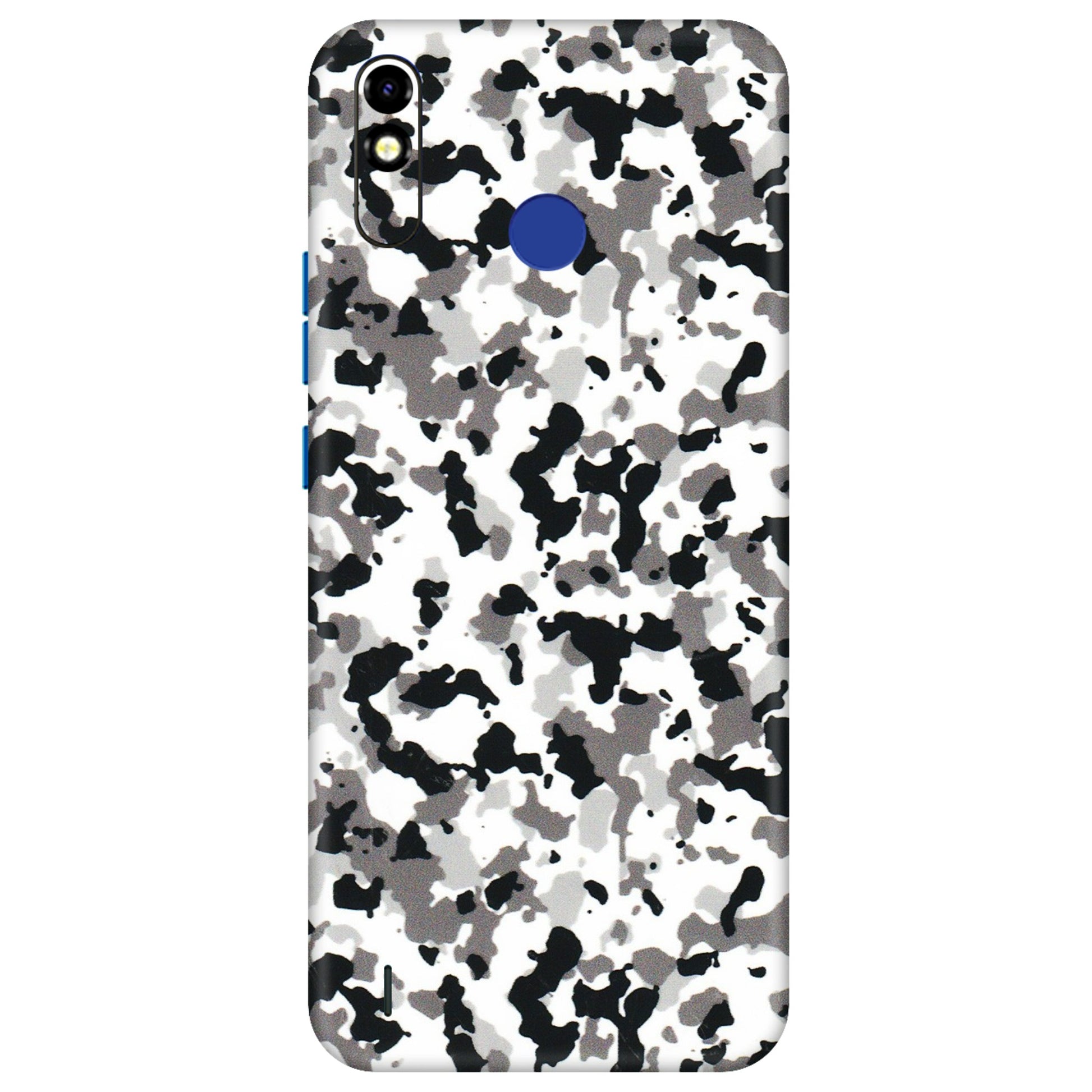 Tecno Phone Skins (All Models) - White Black Camouflage - 3D Embossed Finish (L-18) Tecno Spark Go Plus