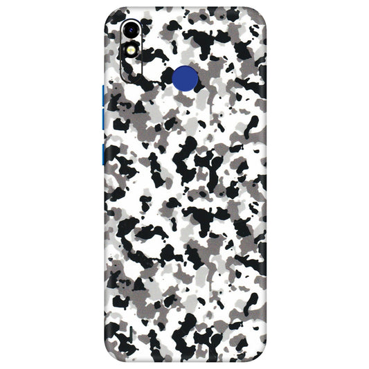 Tecno Phone Skins (All Models) - White Black Camouflage - 3D Embossed Finish (L-18) Tecno Spark Go Plus