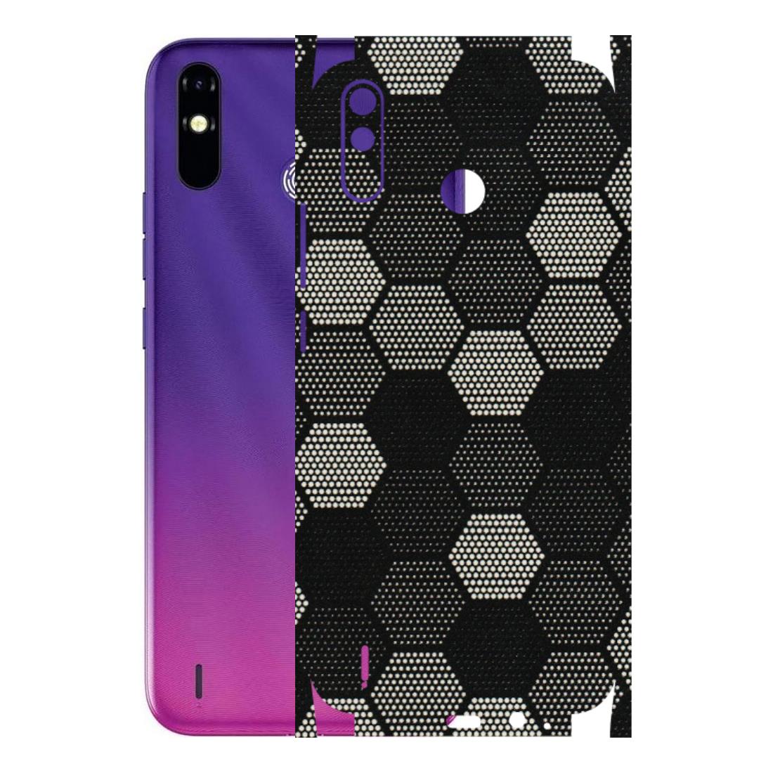 Tecno Phone Skins (All Models) - Black & White Dotted Honeycomb Texture - 3D Embossed Finish (L-202) Tecno Spark Go Plus