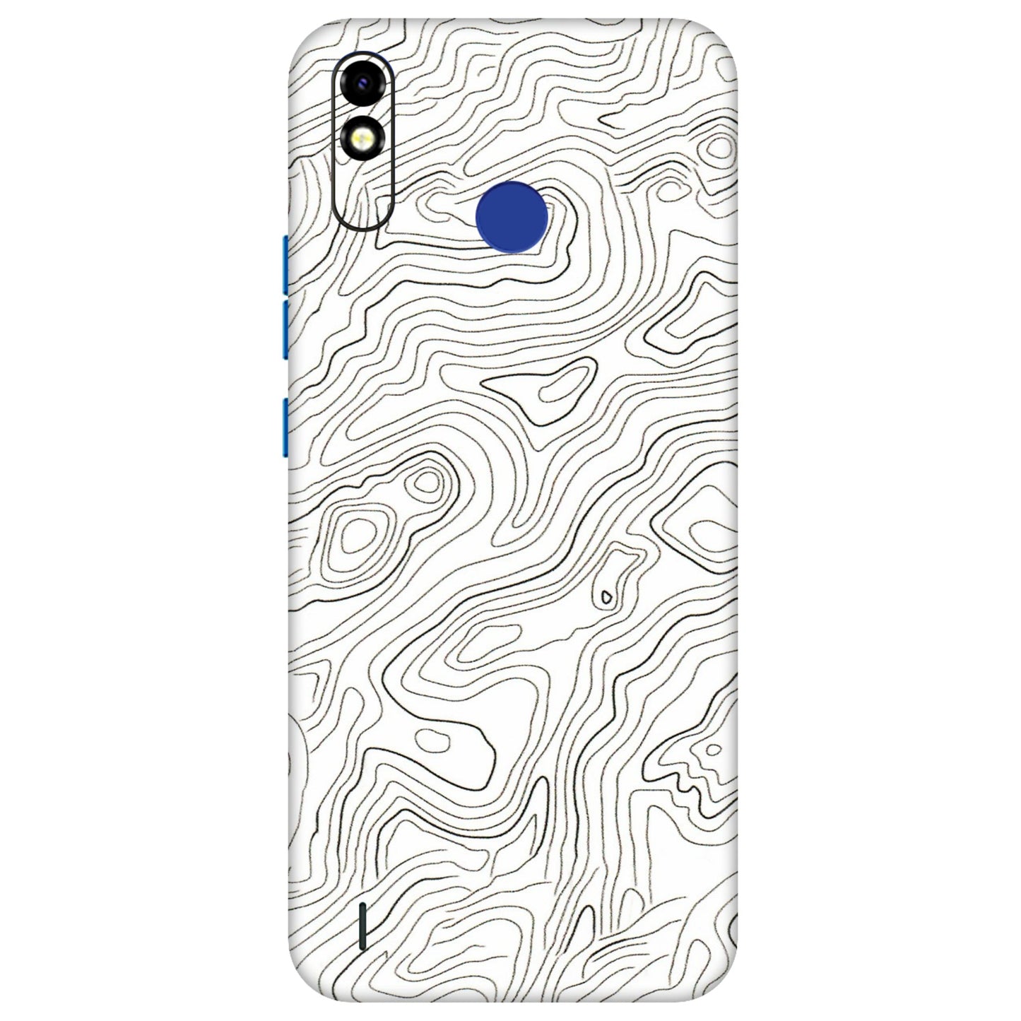 Tecno Phone Skins (All Models) - White Black Swirls - 3D Embossed Finish (L-219) Tecno Spark Go Plus