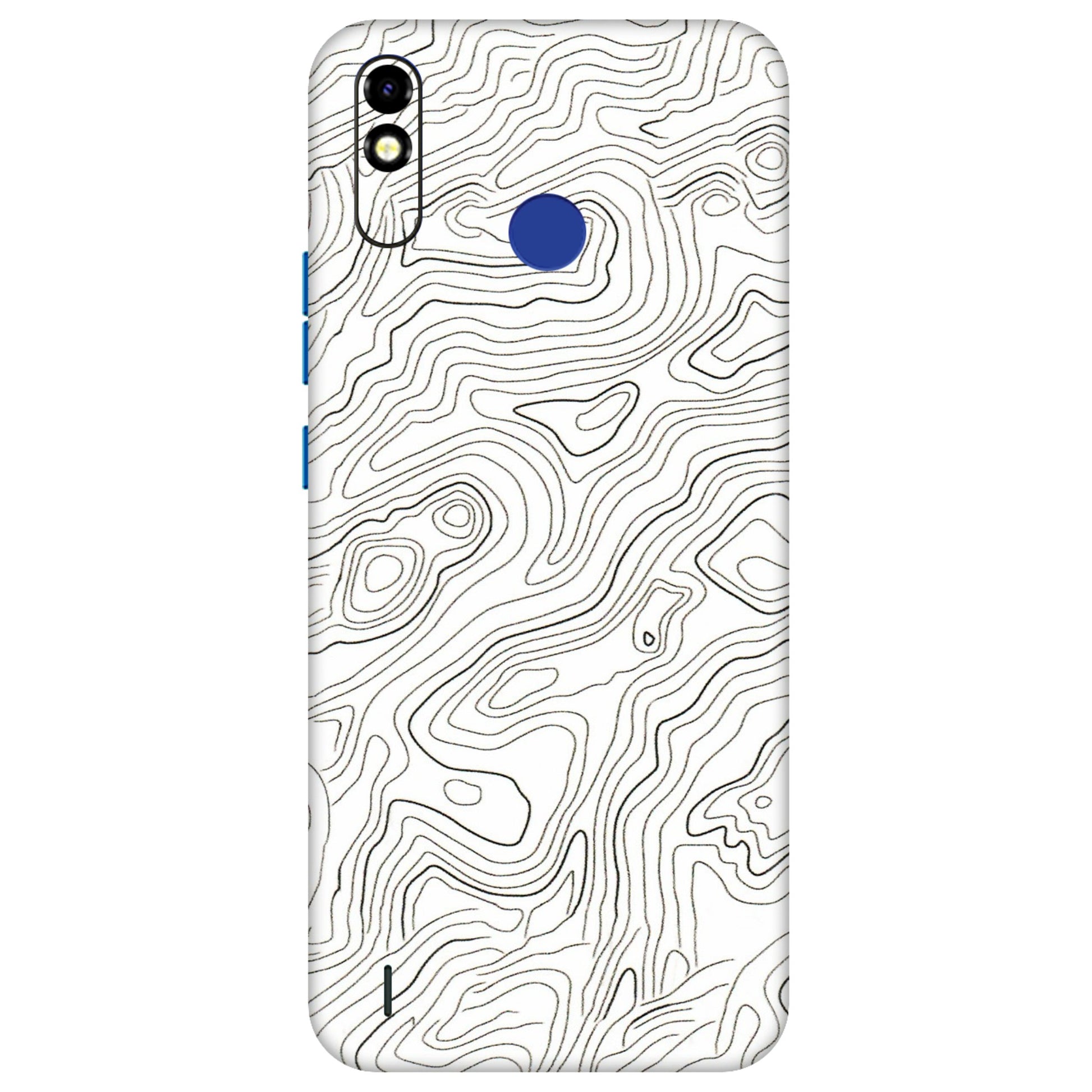 Tecno Phone Skins (All Models) - White Black Swirls - 3D Embossed Finish (L-219) Tecno Spark Go Plus