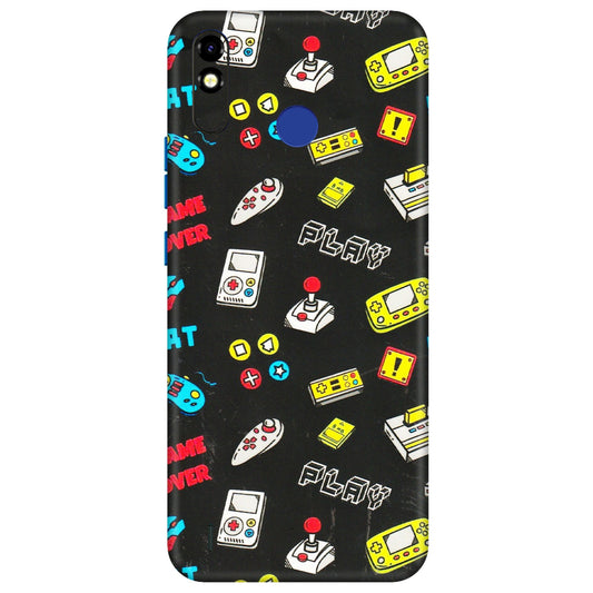 Tecno Phone Skins (All Models) - Gaming Doodles - 3D Embossed Finish (L-224) Tecno Spark Go Plus