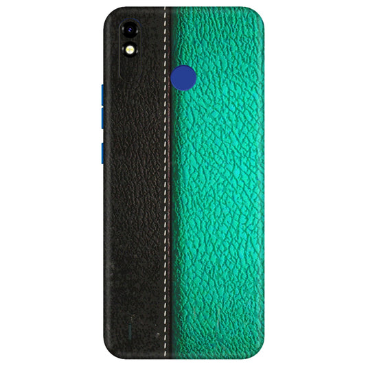 Tecno Phone Skins (All Models) - Black Green Dual Leather Stich - 3D Embossed Finish (L-233) Tecno Spark Go Plus