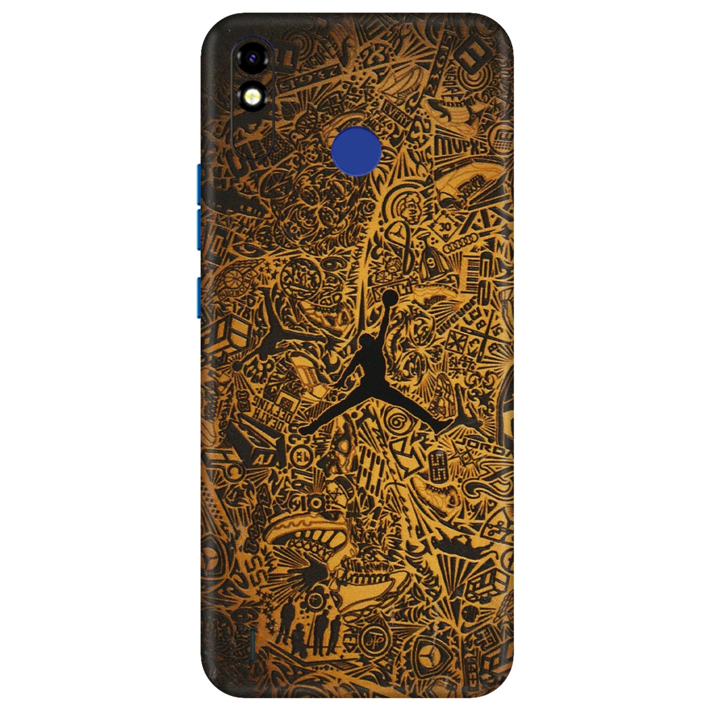 Tecno Phone Skins (All Models) - Premium Gold Basketball Player - 3D Embossed Finish (L-236) Tecno Spark Go Plus