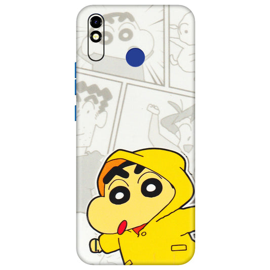Tecno Phone Skins (All Models) - Yellow Shinchan Comic - 3D Embossed Finish (L-246) Tecno Spark Go Plus