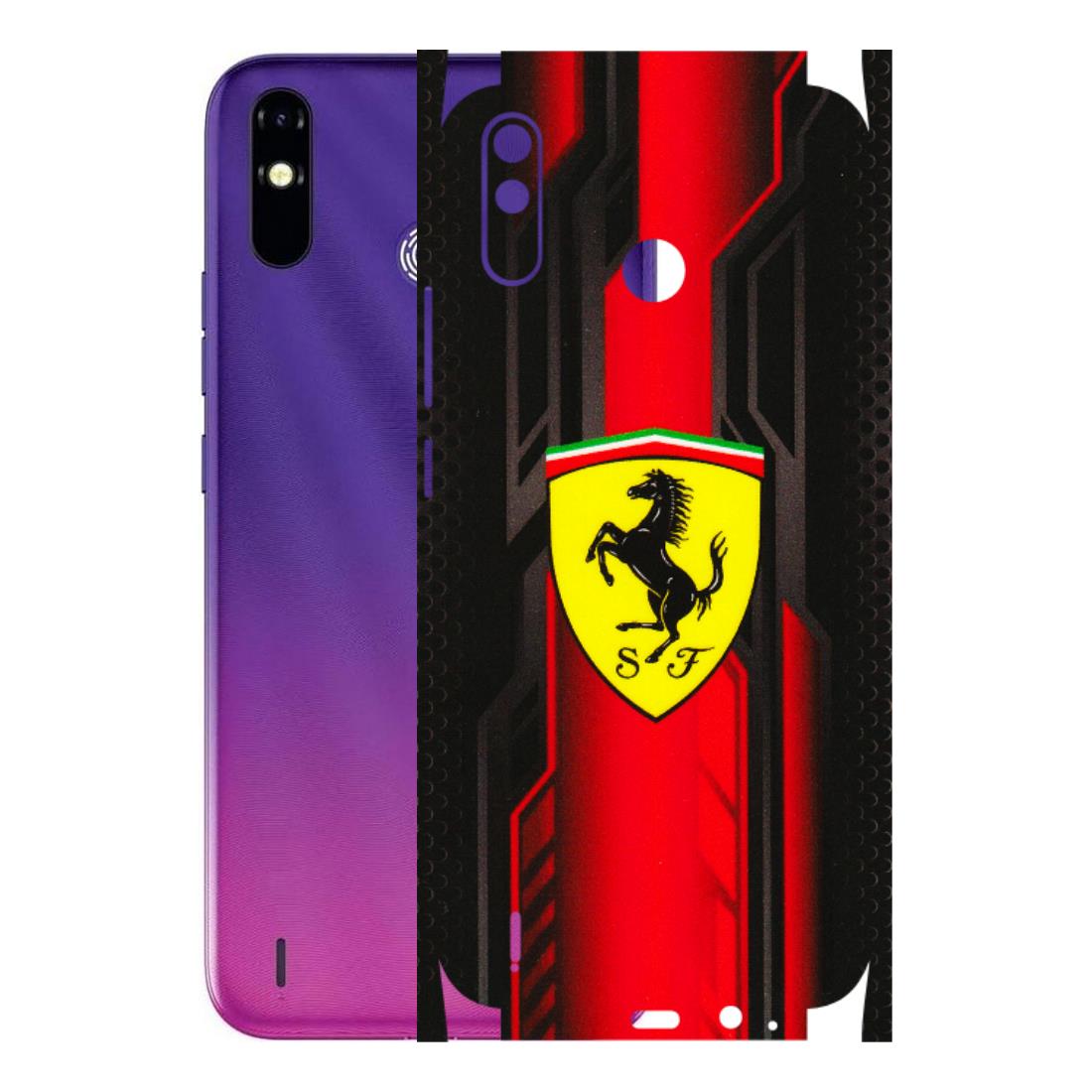 Tecno Phone Skins (All Models) - Black Ferrari Logo - 3D Embossed Finish (L-253) Tecno Spark Go Plus