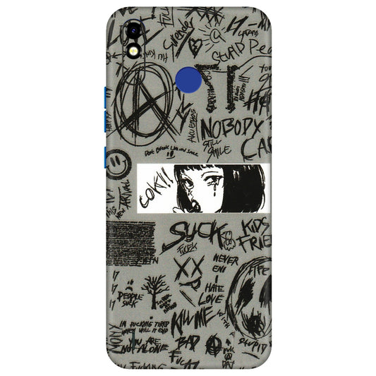 Tecno Phone Skins (All Models) - Never Have Love Anime - 3D Embossed Finish (L-260) Tecno Spark Go Plus