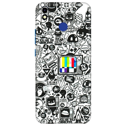 Tecno Phone Skins (All Models) - Doodles Positive Art - 3D Embossed Finish (L-263) Tecno Spark Go Plus