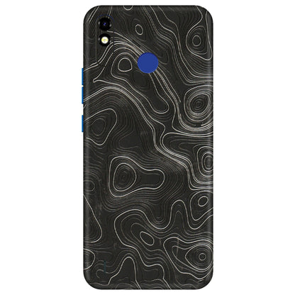 Tecno Phone Skins (All Models) - Abstract White Line Map - 3D Embossed Finish (L-269) Tecno Spark Go Plus