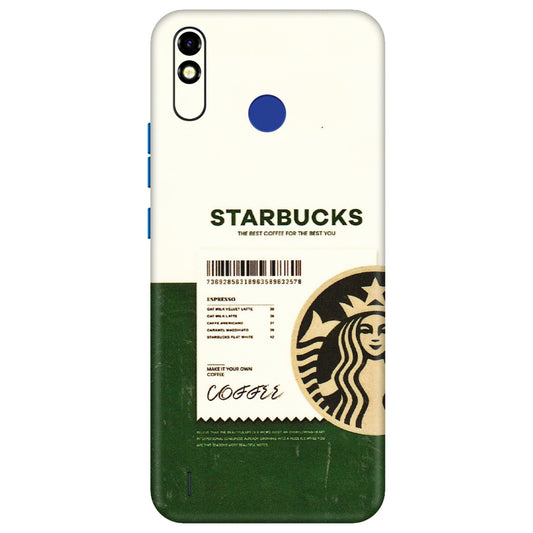 Tecno Phone Skins (All Models) - Starbucks Barcode - 3D Embossed Finish (L-308) Tecno Spark Go Plus