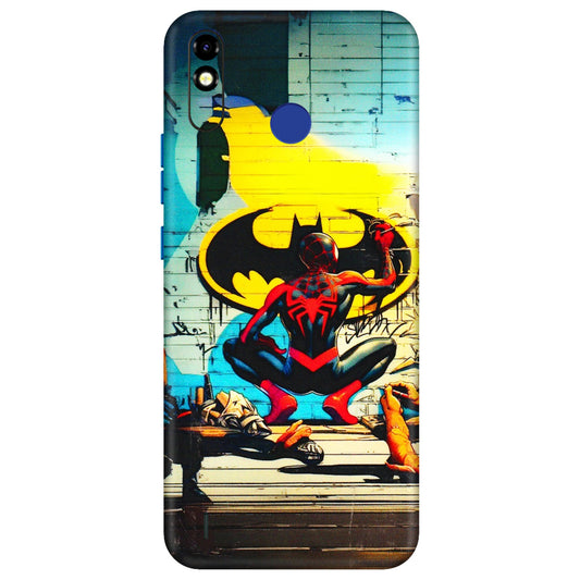 Tecno Phone Skins (All Models) - New Spiderman Bat Logo - 3D Embossed Finish (L-309) Tecno Spark Go Plus