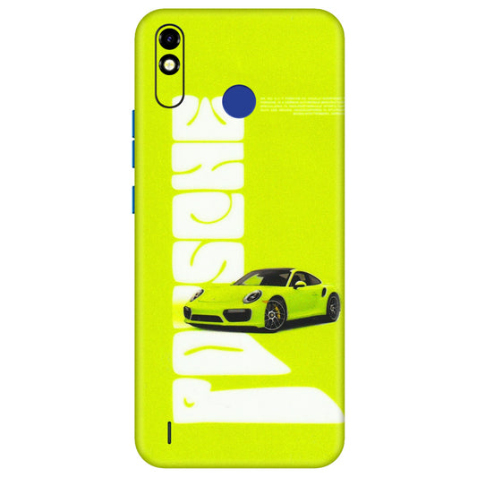 Tecno Phone Skins (All Models) - Lime Green Porche - 3D Embossed Finish (L-30) Tecno Spark Go Plus