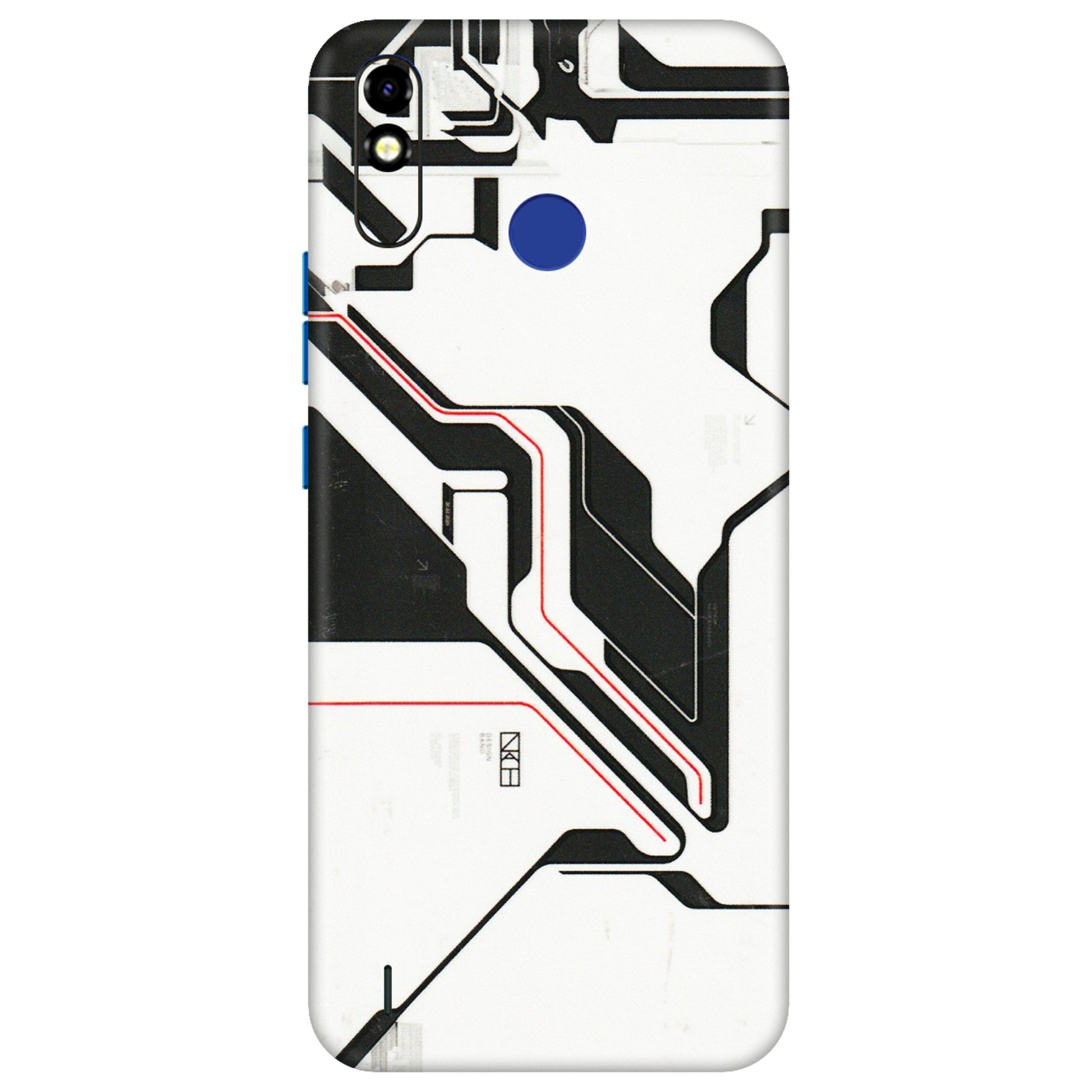 Tecno Phone Skins (All Models) - White Techy Logo - 3D Embossed Finish (L-312) Tecno Spark Go Plus