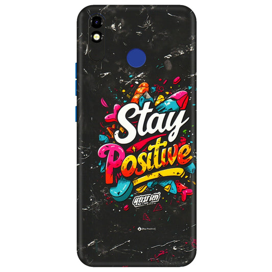 Tecno Phone Skins (All Models) - Stay Positive Black - 3D Embossed Finish (L-31) Tecno Spark Go Plus