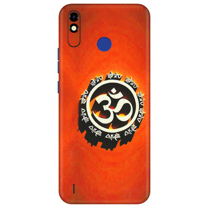 Tecno Phone Skins (All Models) - Aum Shiv Orange - 3D Embossed Finish (L-32) Tecno Spark Go Plus
