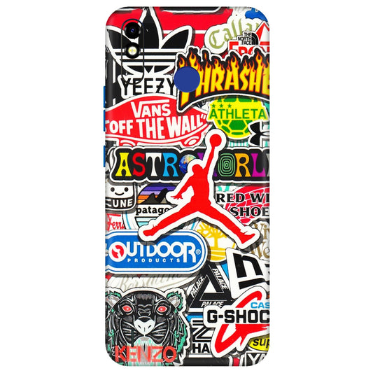 Tecno Phone Skins (All Models) - Multi Brands Sticker Graffiti - 3D Embossed Finish (L-37) Tecno Spark Go Plus