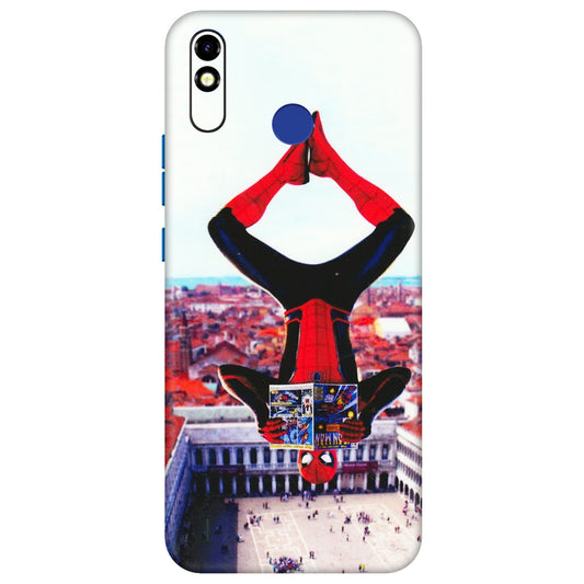 Tecno Phone Skins (All Models) - Spiderman Hanging - 3D Embossed Finish (L-53) Tecno Spark Go Plus