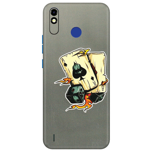 Tecno Phone Skins (All Models) - Grey Cards Of Ace - 3D Embossed Finish (L-77) Tecno Spark Go Plus