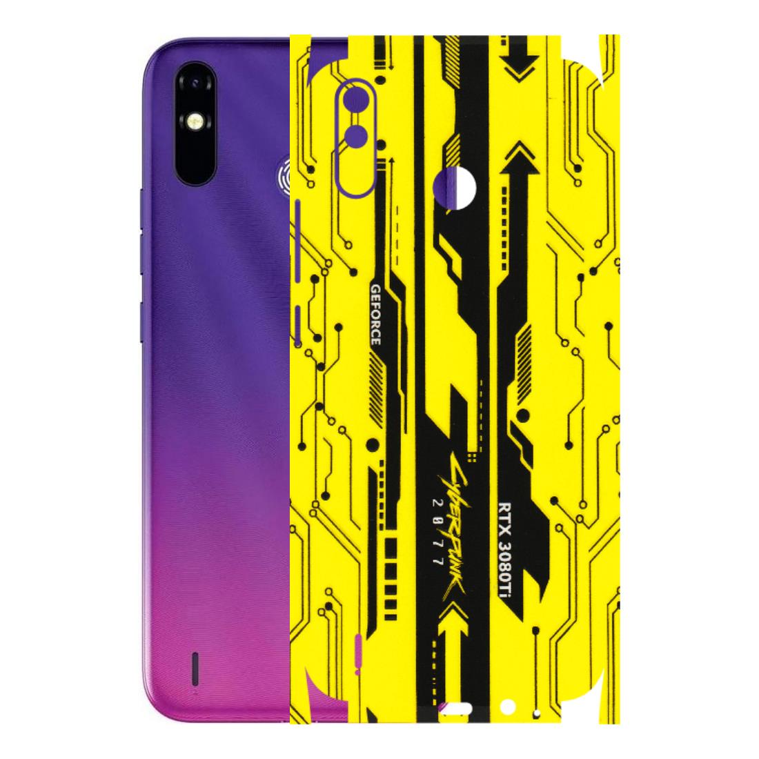 Tecno Phone Skins (All Models) - Yellow Cyberpunk - 3D Embossed Finish (L-93) Tecno Spark Go Plus
