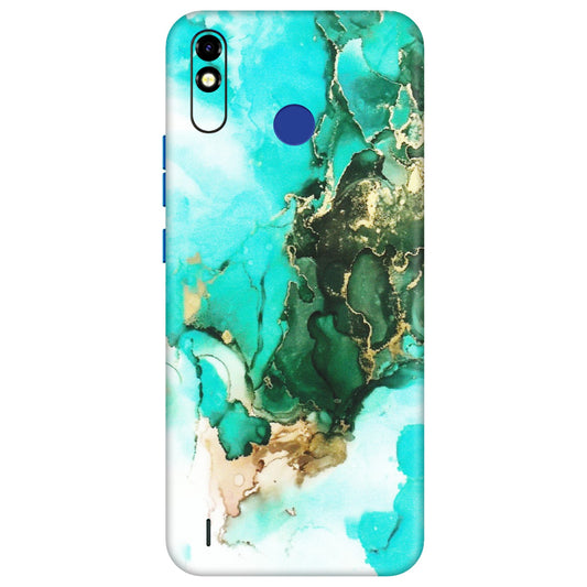 Tecno Phone Skins (All Models) - The Blue Gold Marble - Matte Finish (M-124) Tecno Spark Go Plus