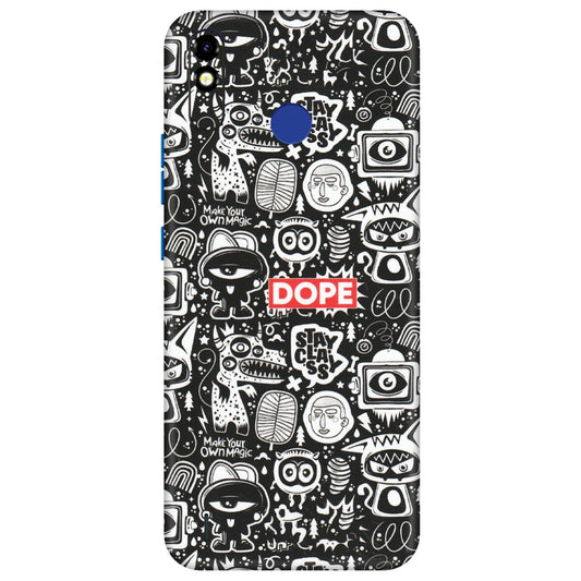 Tecno Phone Skins (All Models) - Dope Stay Classy Black Doodles - Matte Finish (M-126) Tecno Spark Go Plus
