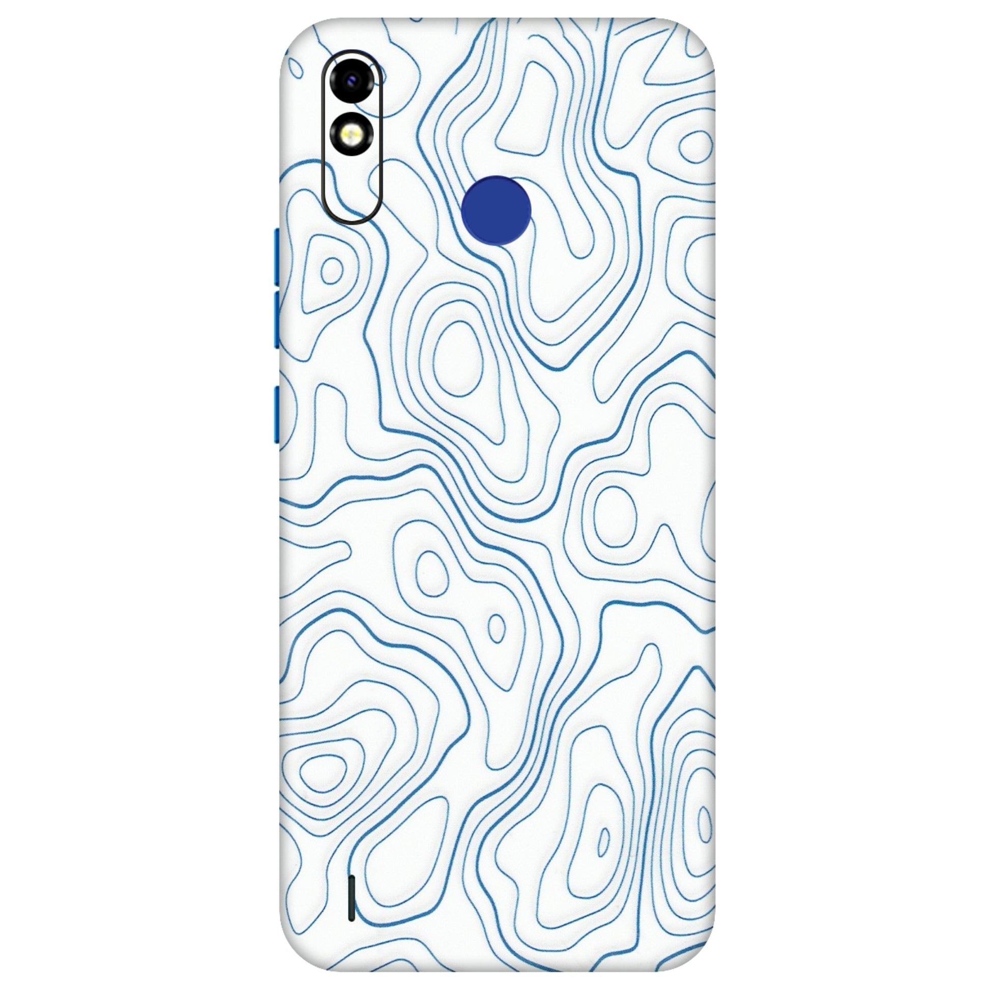 Tecno Phone Skins (All Models) - Blue And White Swirls - Matte Finish (M-139) Tecno Spark Go Plus