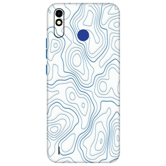 Tecno Phone Skins (All Models) - Blue And White Swirls - Matte Finish (M-139) Tecno Spark Go Plus