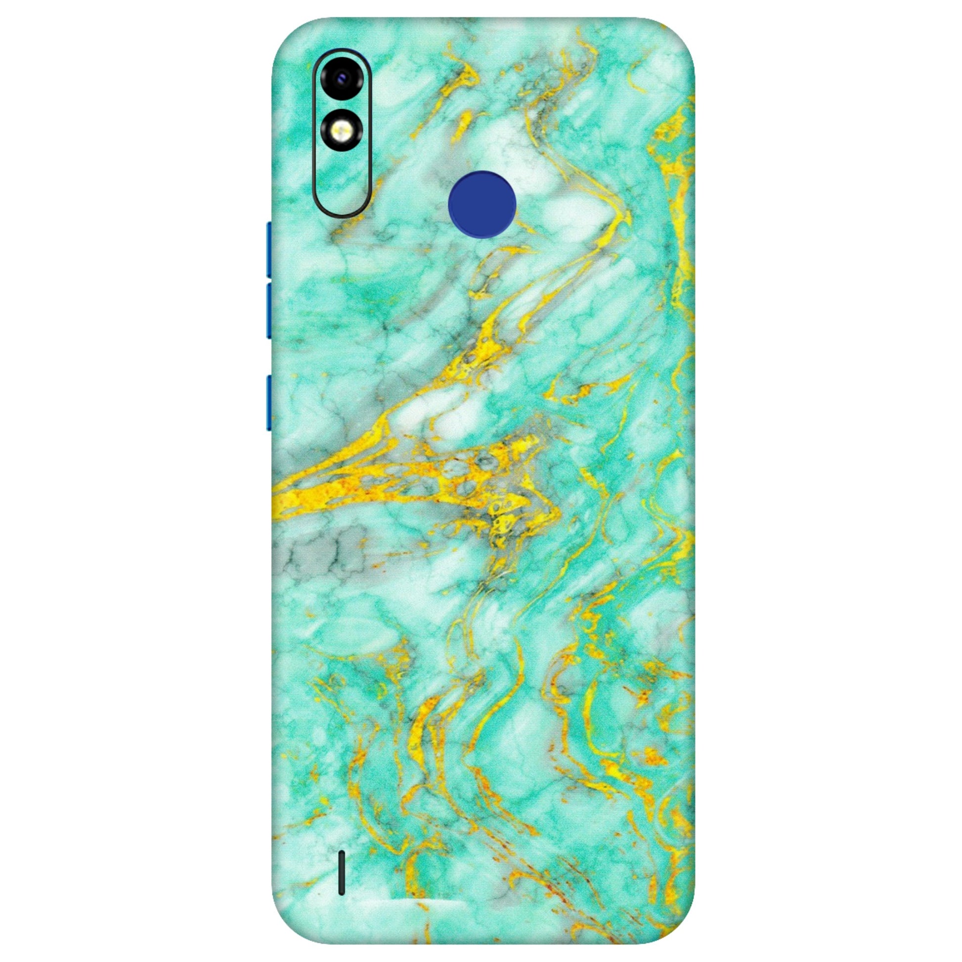 Tecno Phone Skins (All Models) - Green And Gold Marble Feel - Matte Finish (M-16) Tecno Spark Go Plus