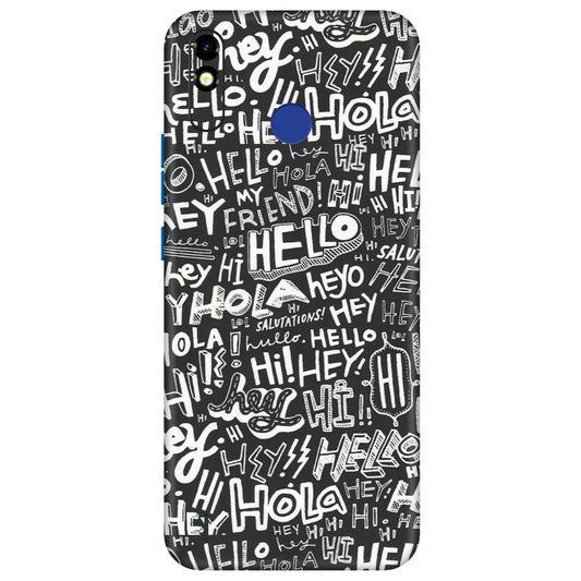 Tecno Phone Skins (All Models) - Hi Hello Doodles - Matte Finish (M-25) Tecno Spark Go Plus
