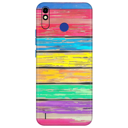 Tecno Phone Skins (All Models) - Multi Colour Wooden Wall - Matte Finish (M-96) Tecno Spark Go Plus