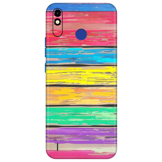 Tecno Phone Skins (All Models) - Multi Colour Wooden Wall - Matte Finish (M-96) Tecno Spark Go Plus