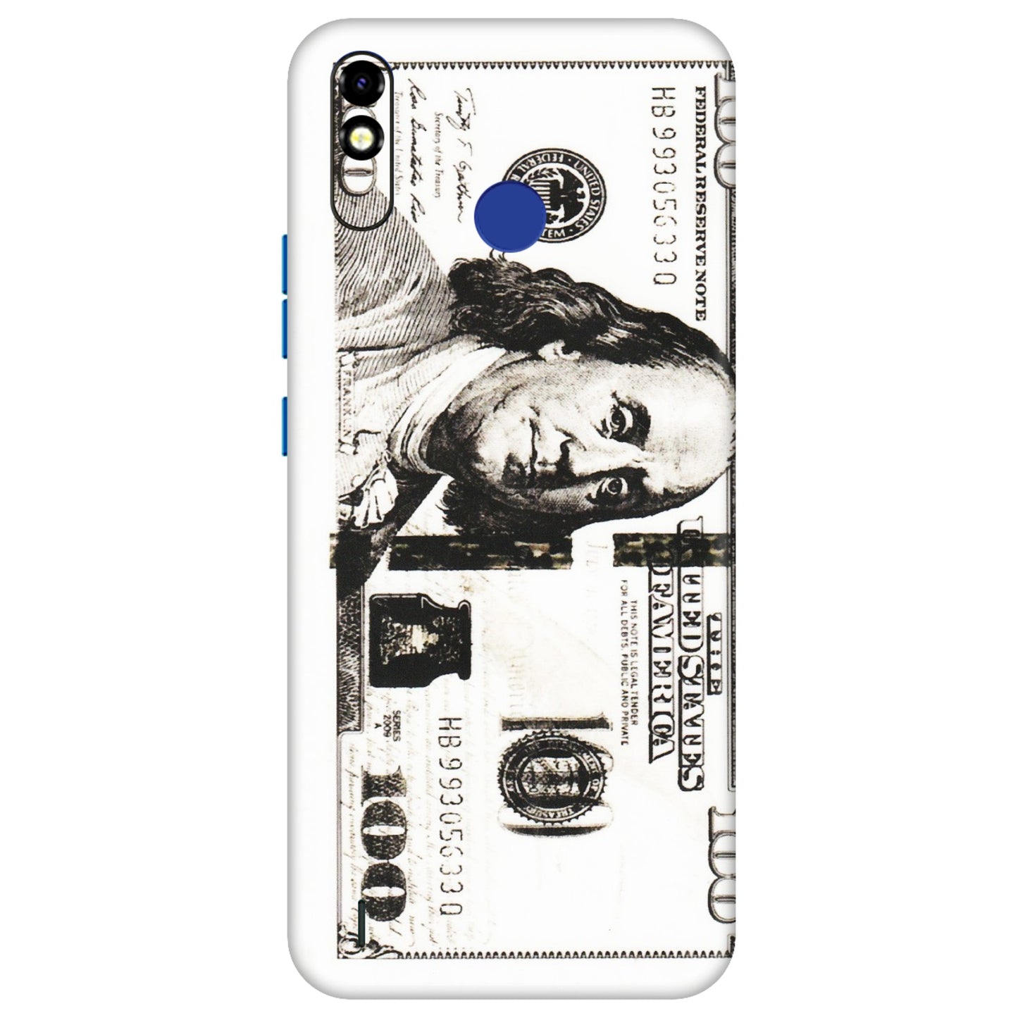 Tecno Phone Skins (All Models) - 100 Dollar Currency - Transparent Finish (T-01) Tecno Spark Go Plus