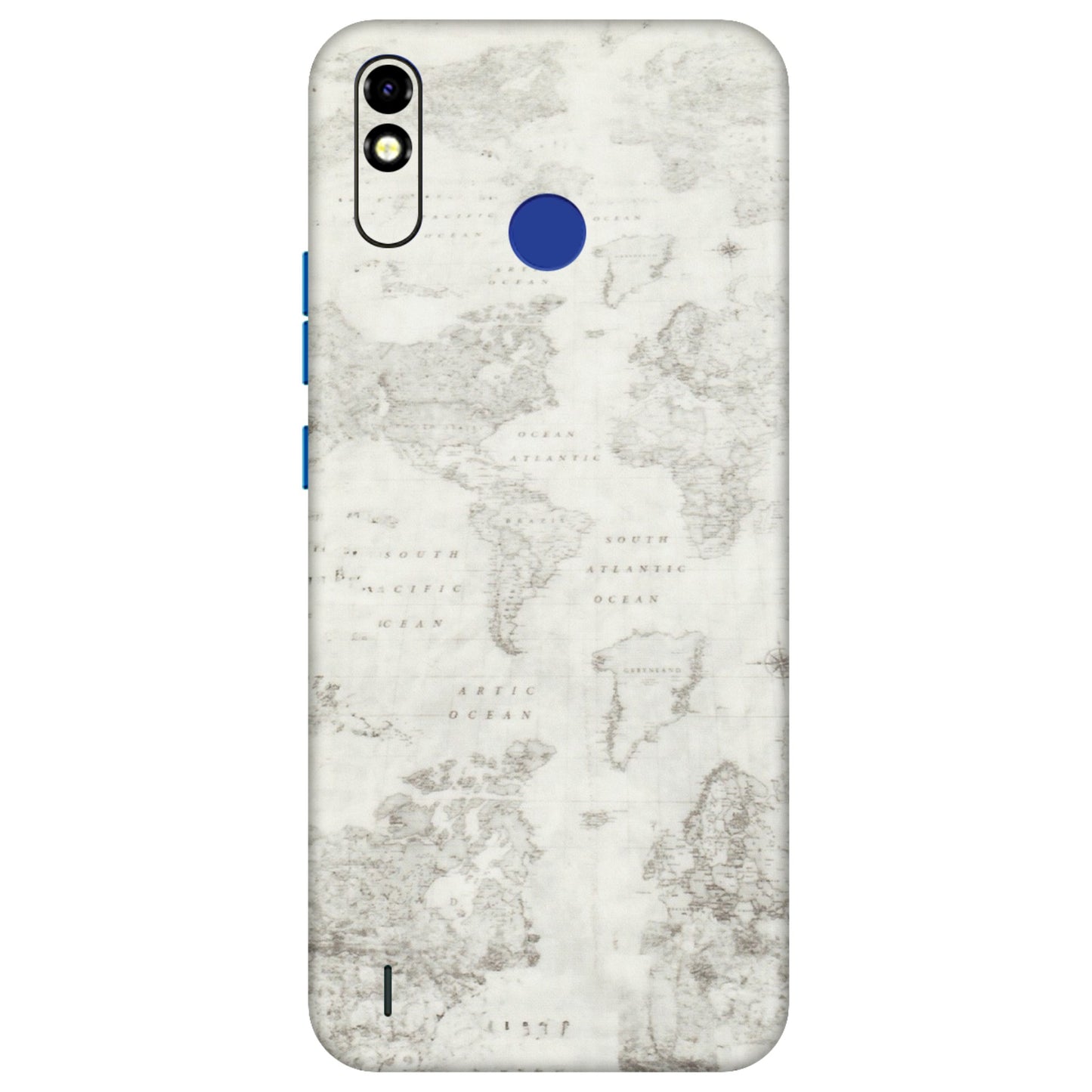 Tecno Phone Skins (All Models) - World Travel Map - Transparent Finish (T-04) Tecno Spark Go Plus