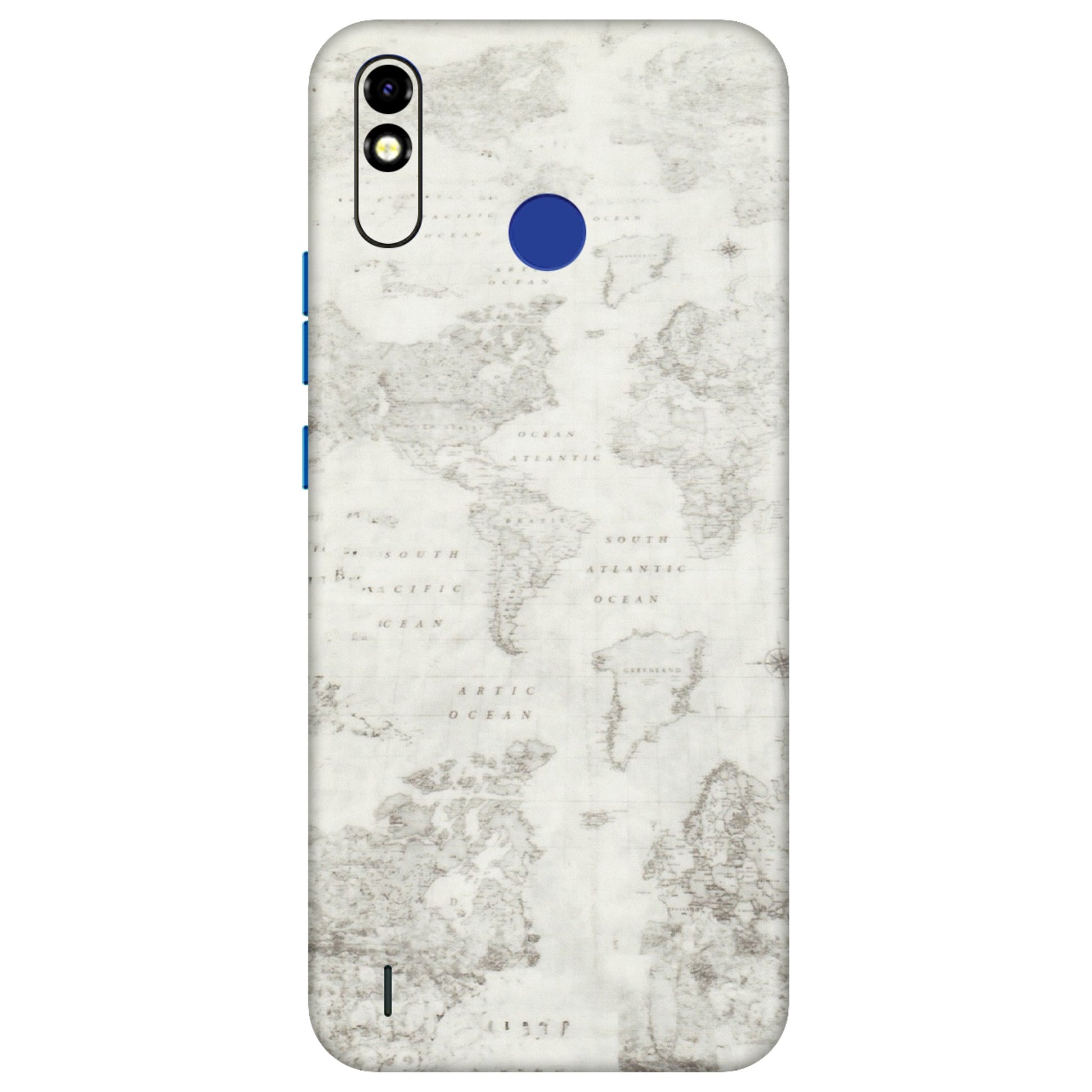 Tecno Phone Skins (All Models) - World Travel Map - Transparent Finish (T-04) Tecno Spark Go Plus