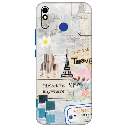 Tecno Phone Skins (All Models) - Travel Memories - Transparent Finish (T-09) Tecno Spark Go Plus