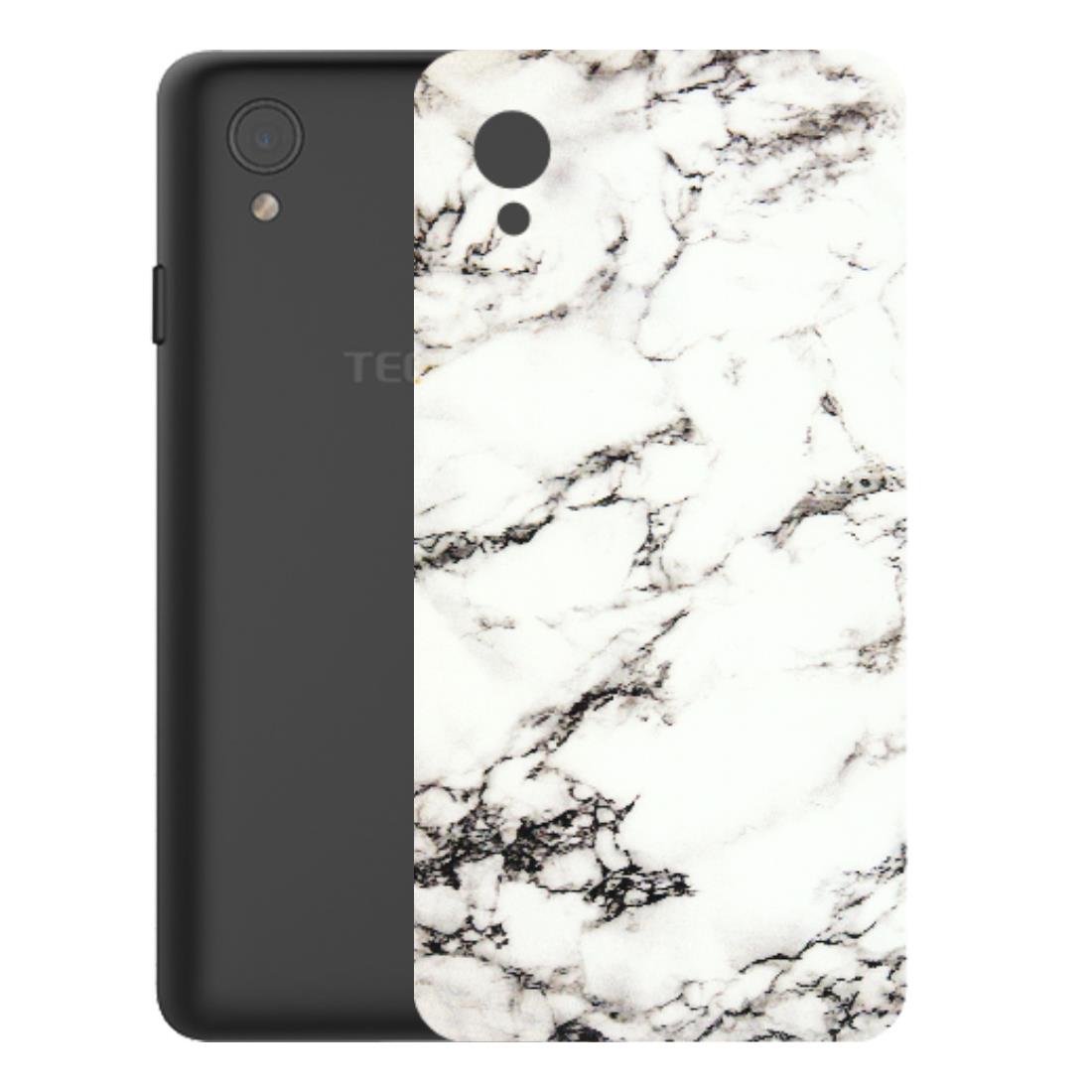 Tecno Phone Skins (All Models) - Black and White Marble Texture - 3D Embossed Finish (L-124) Tecno Y2