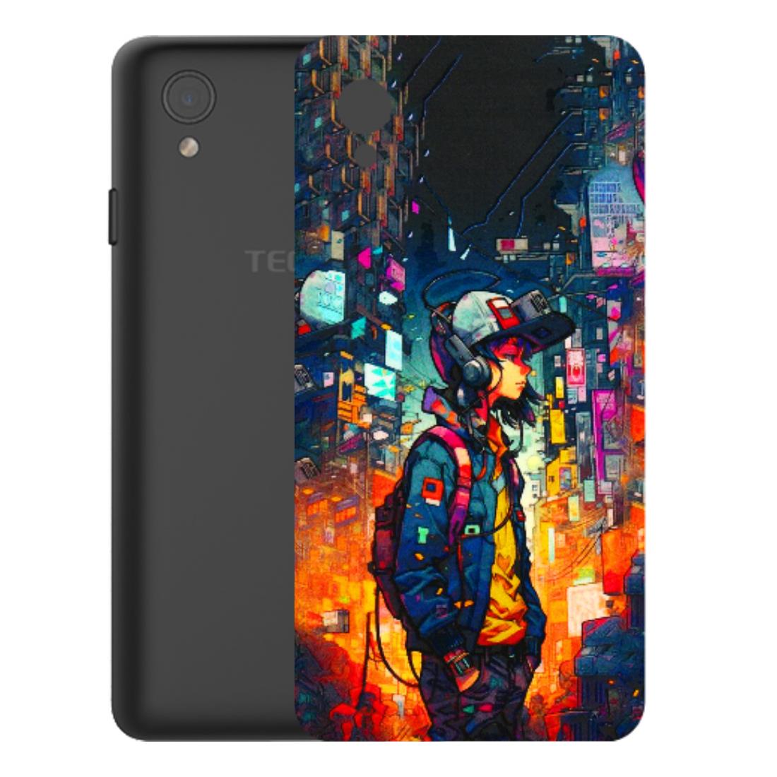 Tecno Phone Skins (All Models) - Street Anime Guy - 3D Embossed Finish (L-158) Tecno Y2