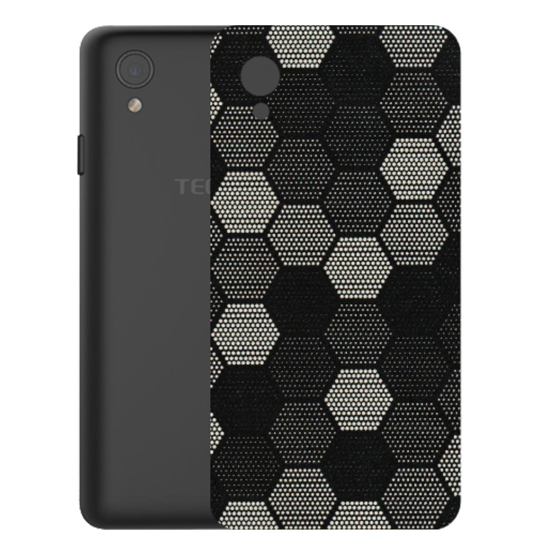Tecno Phone Skins (All Models) - Black & White Dotted Honeycomb Texture - 3D Embossed Finish (L-202) Tecno Y2