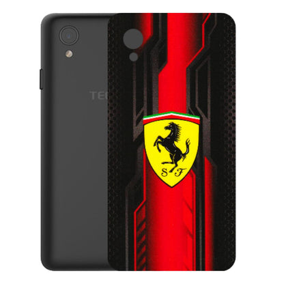 Tecno Phone Skins (All Models) - Black Ferrari Logo - 3D Embossed Finish (L-253) Tecno Y2