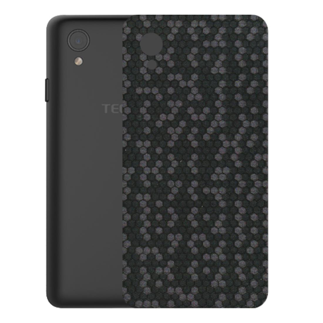 Tecno Phone Skins (All Models) - Black Grey Honeycomb Sober - 3D Embossed Finish (L-85) Tecno Y2