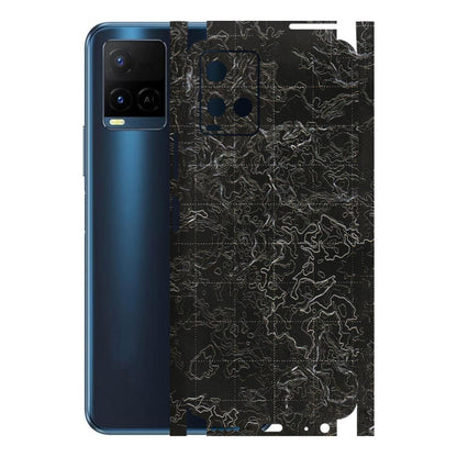 VIVO Y Series Phone Skins (All Models) - Black map Texture - 3D Embossed Finish (L-201) Vivo Y21 2021