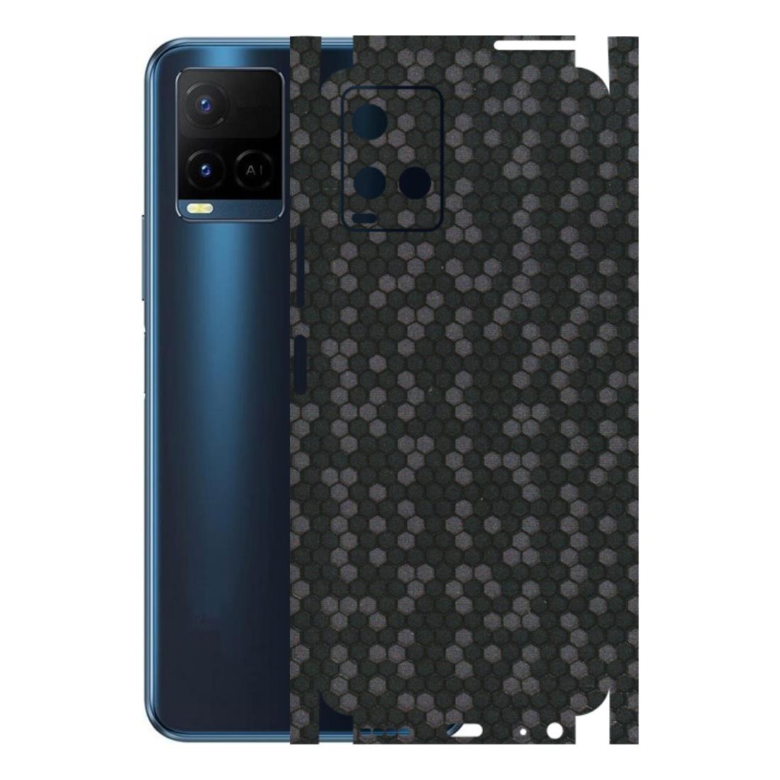 VIVO Y Series Phone Skins (All Models) - Black Grey Honeycomb Sober - 3D Embossed Finish (L-85) Vivo Y21 2021