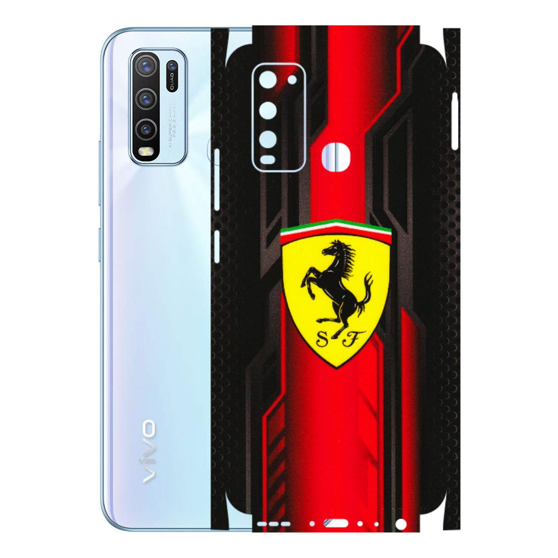 VIVO Y Series Phone Skins (All Models) - Black Ferrari Logo - 3D Embossed Finish (L-253) Vivo 50