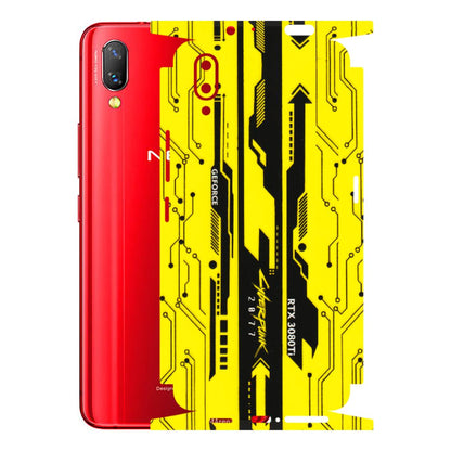 VIVO Z/V/X/T/U/S Series Phone Skins (All Models) - Yellow Cyberpunk - 3D Embossed Finish (L-93) Vivo Nex S