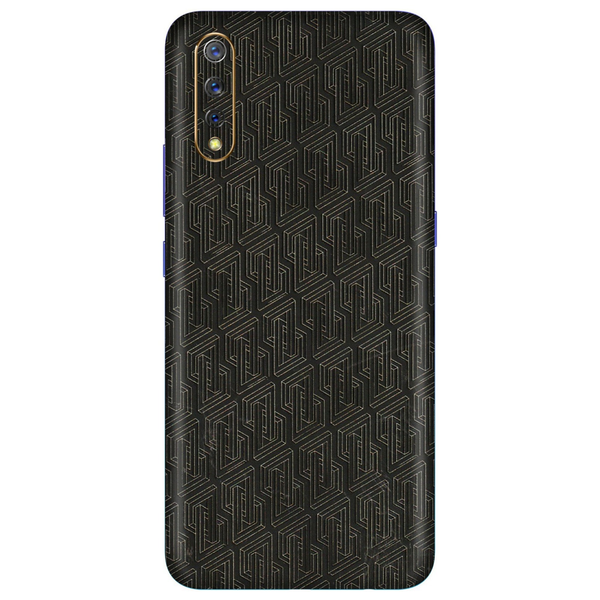 VIVO Z/V/X/T/U/S Series Phone Skins (All Models) - Black Abstract Pattern - 3D Embossed Finish (L-117) Vivo S1