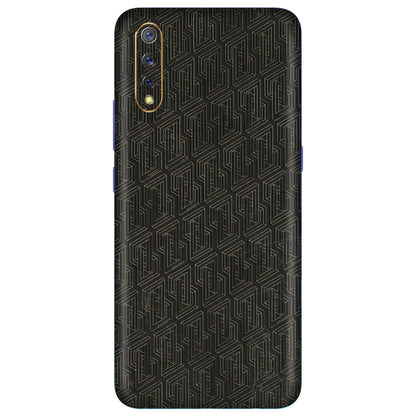 VIVO Z/V/X/T/U/S Series Phone Skins (All Models) - Black Abstract Pattern - 3D Embossed Finish (L-117) Vivo S1