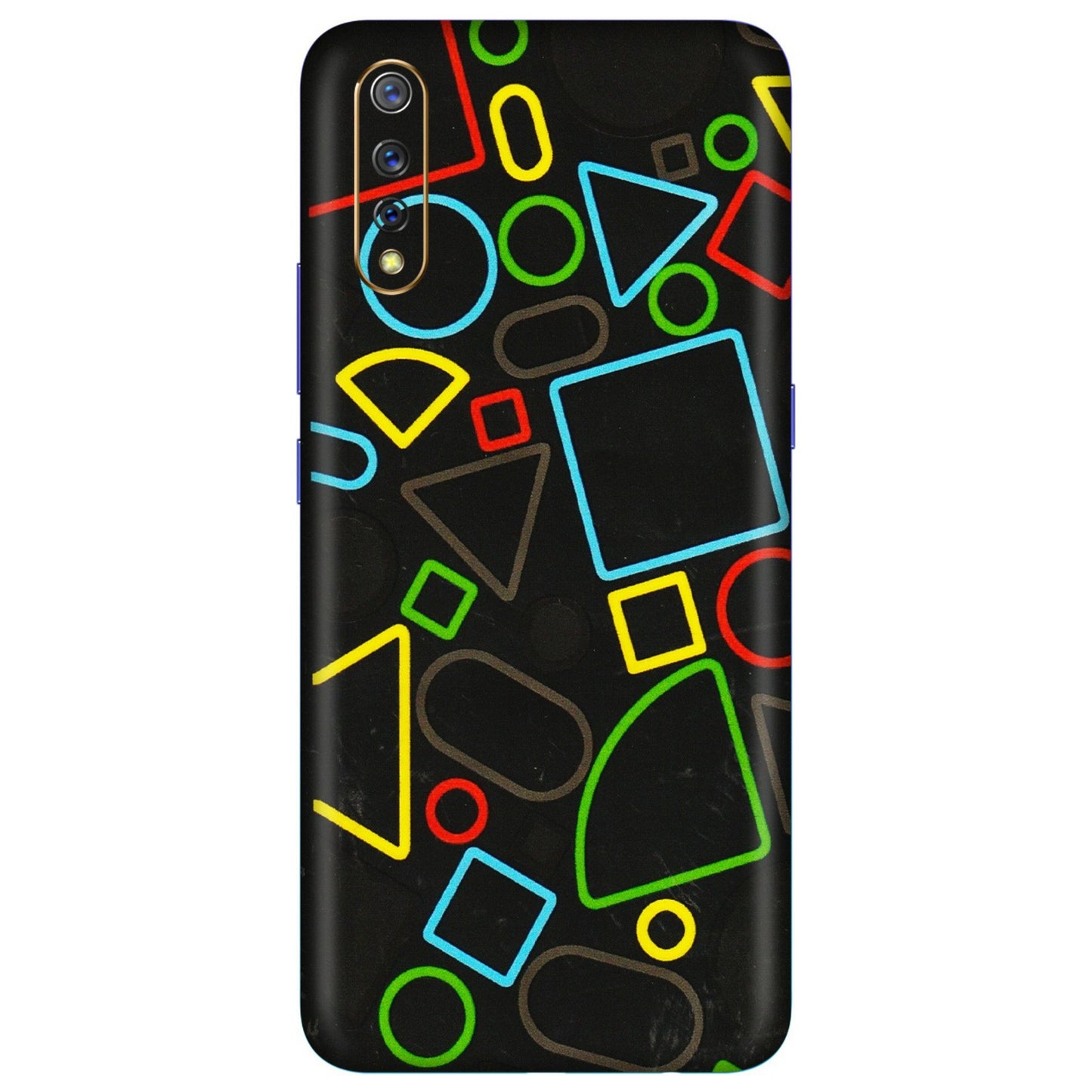 VIVO Z/V/X/T/U/S Series Phone Skins (All Models) - Black Shapes - 3D Embossed Finish (L-131) Vivo S1