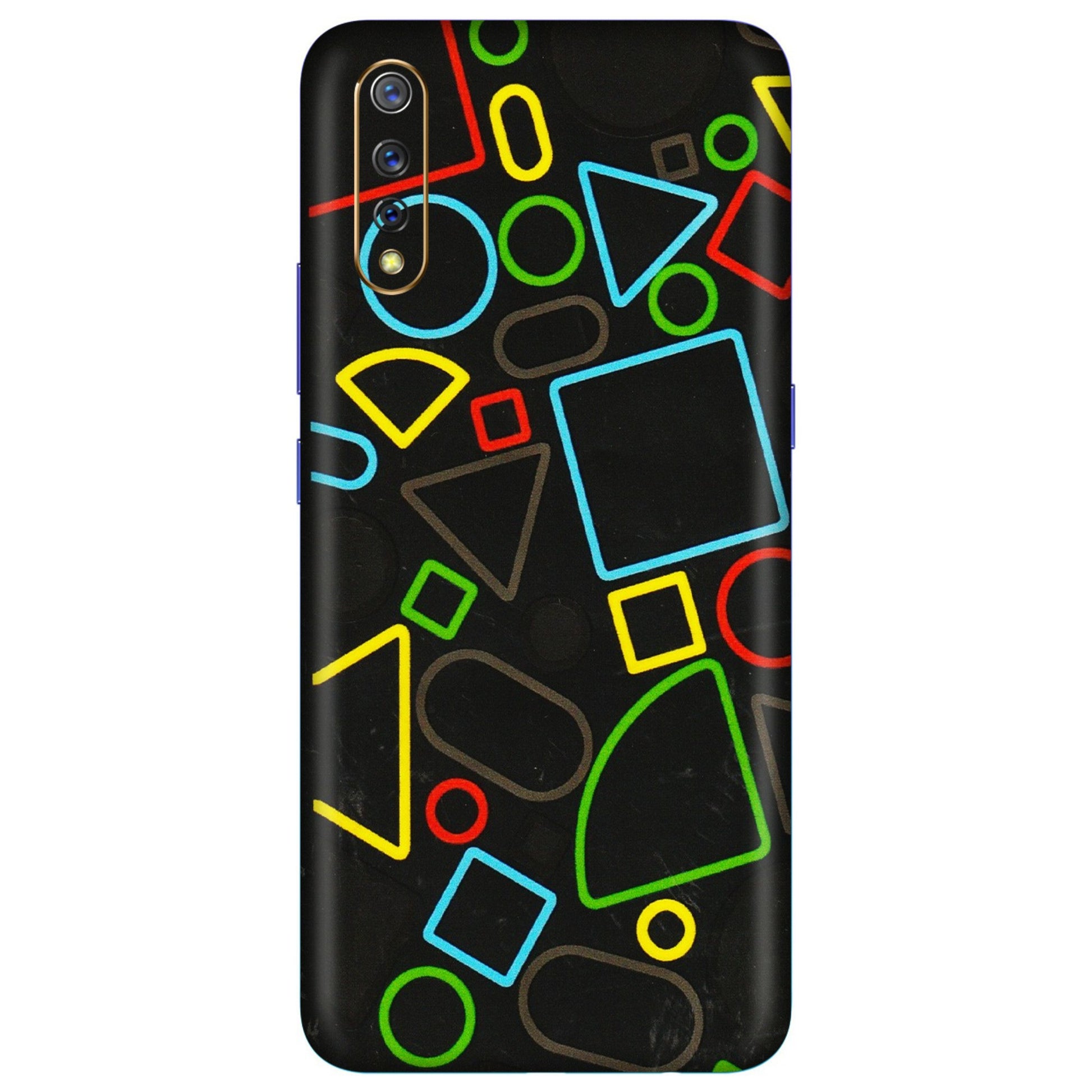 VIVO Z/V/X/T/U/S Series Phone Skins (All Models) - Black Shapes - 3D Embossed Finish (L-131) Vivo S1