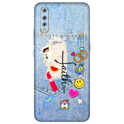 VIVO Z/V/X/T/U/S Series Phone Skins (All Models) - Denim Jeans Pocket - 3D Embossed Finish (L-134) Vivo S1