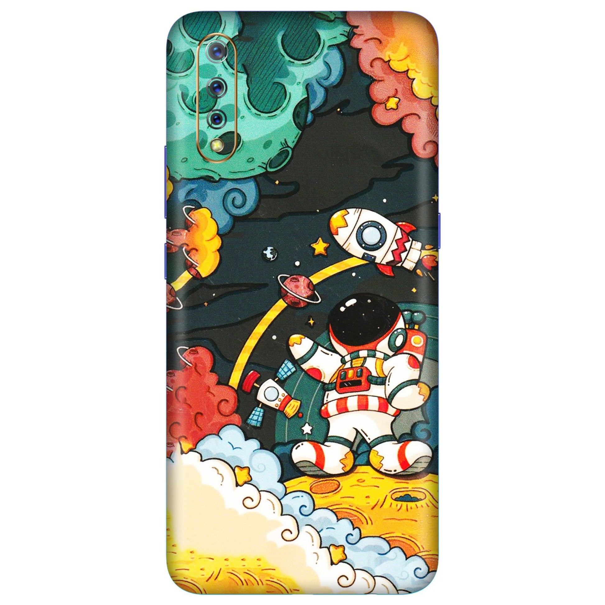 VIVO Z/V/X/T/U/S Series Phone Skins (All Models) - Astronauts & Spaceship - 3D Embossed Finish (L-145) Vivo S1